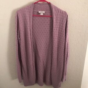 LOFT Lavender Open-Front Cardigan